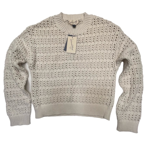 Universal Thread Sweaters - Universal Thread Cotton‎ Blend Knit Crew Neck Cream Sweater Neutral NWT Size M